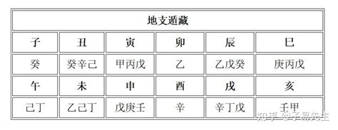 未五行|十二地支藏干 十二地支五行属性对照表